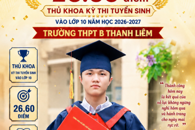 VINH DANH HỌC SINH XUẤT SẮC ĐẠT TOP 5 KỲ THI TUYỂN SINH VÀO LỚP 10 NĂM HỌC 2026–2027